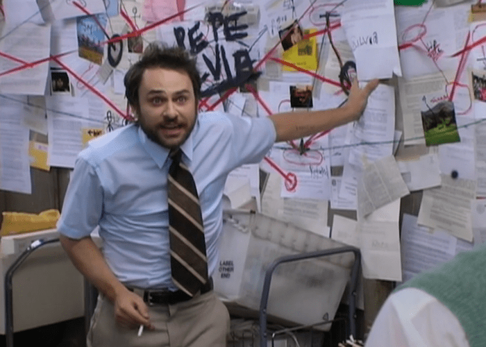 Charlie tracking Pepe Silvia - It's Always Sunny in Philadelphia